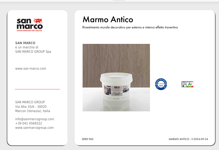 Download Technical Information Marmo Antico Colorificio San Marco