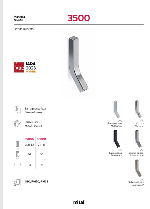 Download technical information 3500 Mital Handle