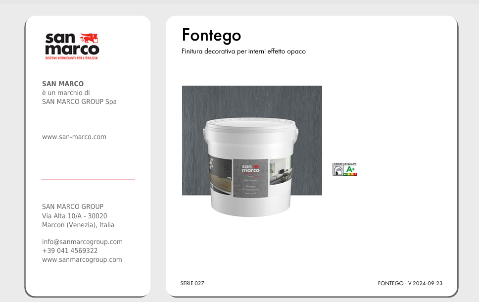 Download technical information Fontego Colorificio San Marco