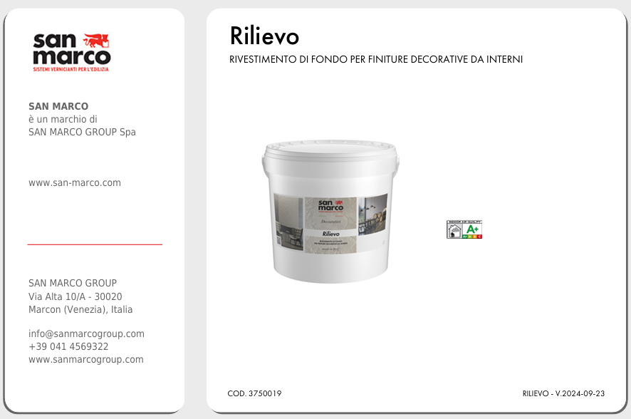 Download Technical Information Rilievo San Marco 
