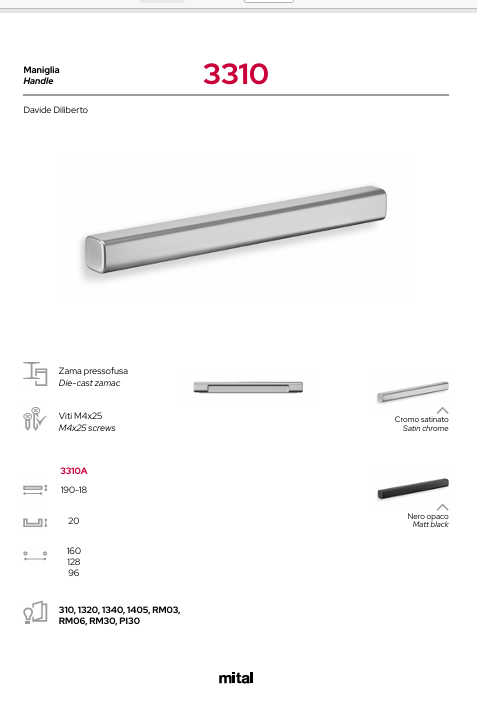 Download technical information 3310 mital handle