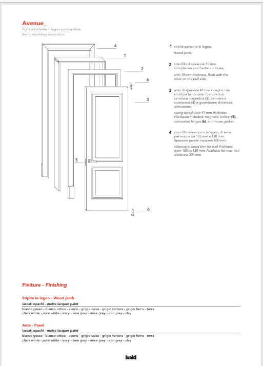Download technical information Avenue Lualdi