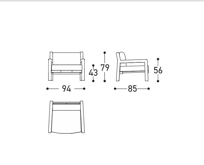 Download dwg CAD 2D model Gianna Armchair 2572 Varaschin