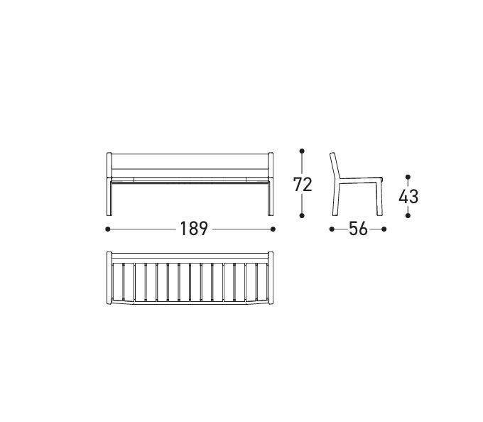 Download dwg CAD model gianna Bench 25791 