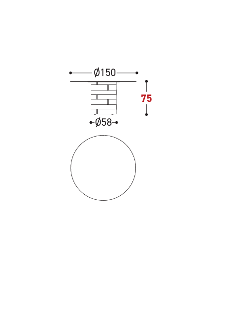 Download dwg CAD model Gianna Table D150 257T15 2D