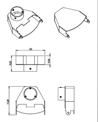 Download dwg CAD model 2D Padel Pole Head Accessory 2D