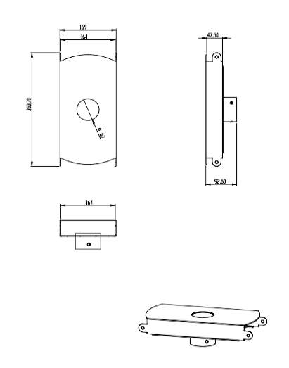 Download dwg CAD model 2D Padel Accessory Pole Head with 2 Lights