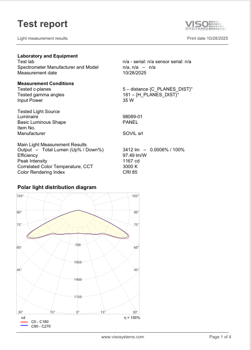 Download pdf Photometric 3000K 98089 01 Sovil Padel
