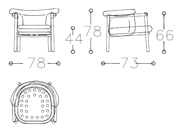 Download dwg CAD model Allegra Armchair 2D Varaschin