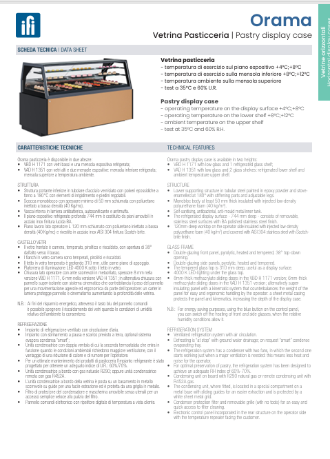 Download pdf model Orama pastry Data Sheet IFI