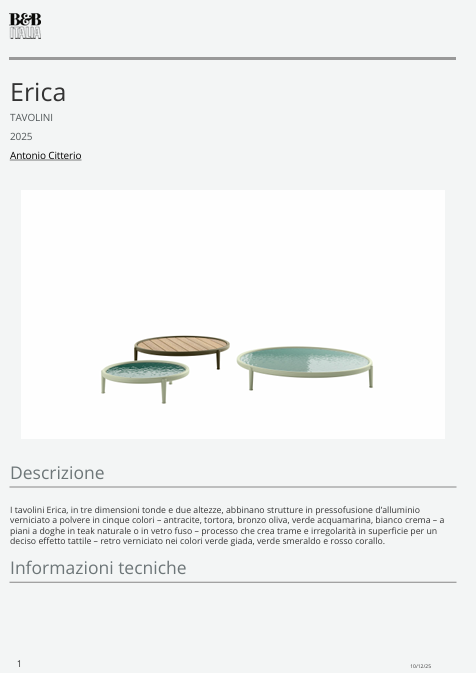 Download Technical Information IT B&B Erica Small Table