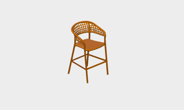 Download BIM Model rfa High Stool With Interwoven seat Varaschin