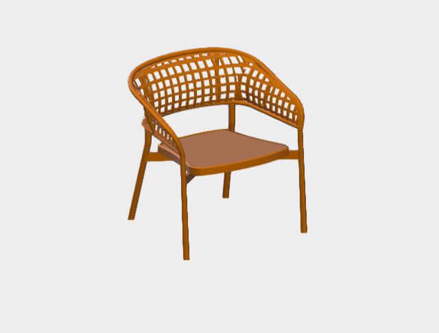 Download dwg CAD model Lounge Chair with removable seat