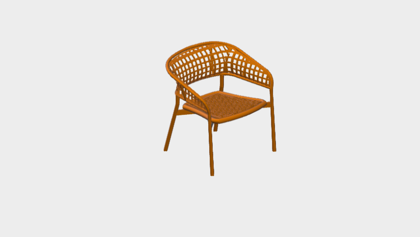 Download dwg CAD model Lounge chair with woven seat Varaschin