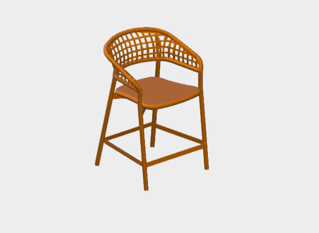Download dwg CAD model Low Stool with removable seat  Varaschin