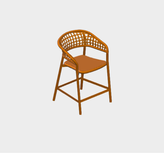 Download dwg CAD model High Stool With removable seat