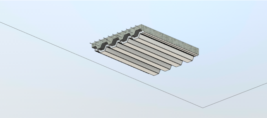 Download revit model F62 Spray corrugated sheet metal ceiling