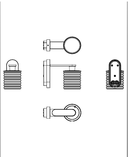 Download dwg CAD model 2D Rippling M Wall Bracket 