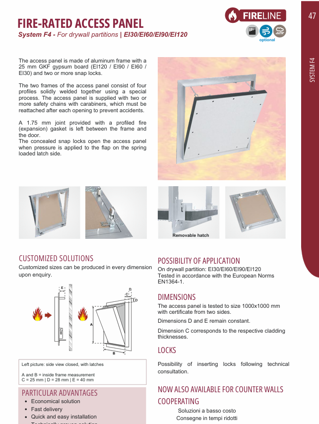 Download technical data sheet F4 EN FF Systems