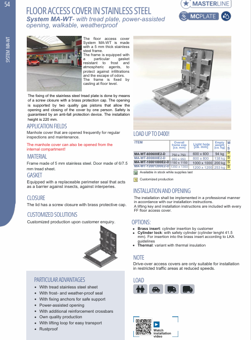 Download technical information MA WT Inox EN 