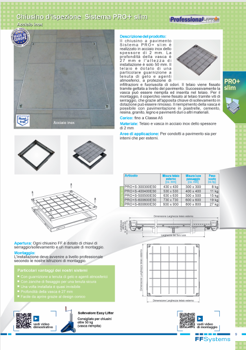 Download Technical information PRO+SLIM FF Systems 