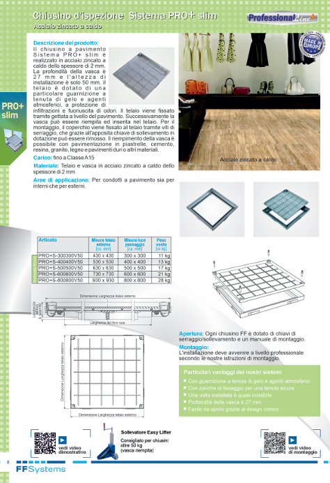Download PRO+Slim galvanised Technical Information FF Systems