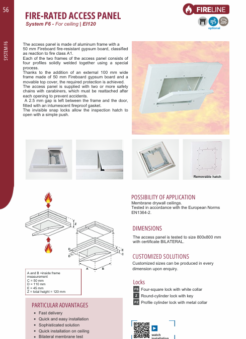 Download technical data sheet f6 EI120 EN 