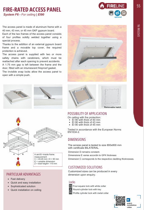 Download Technical Data Sheet EN F6 EI90 
