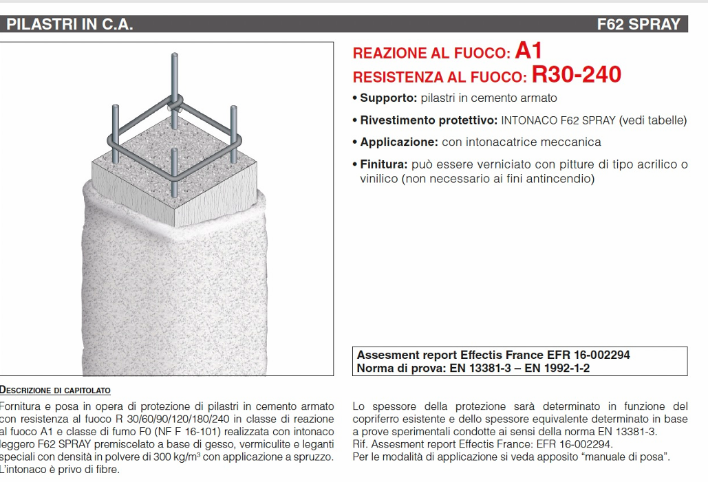 Download specificationsF62 Spray Pillars R30-240 - Protection of reinforced concrete structures
