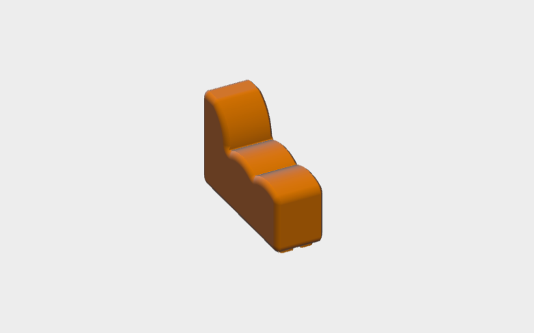Download dwg CAD model Array Straight module with backrest