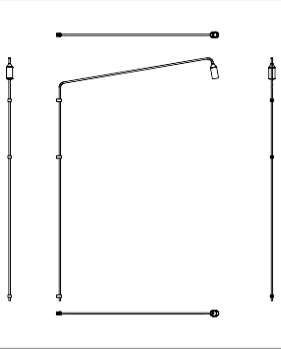 Download 2D dwg CAD model Flamingo 140 lon wall mounted 