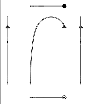 Download 2D dwg CAD model In Curved Air 300 Bollard