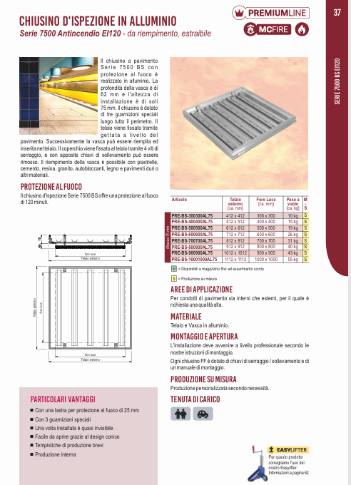 Download technical information 7500 BS ALU EI 120 FF Systems