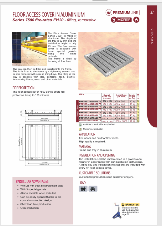 Download technical information 7500 BS ALU EI 120 FFSystems