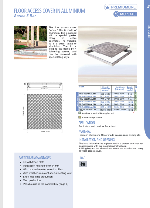 Download technical information Serie 5 Bar Alu EN 