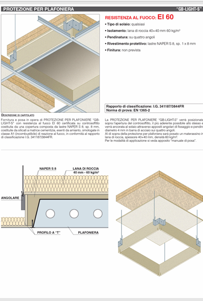 Download specifications protections for EI 60 ceiling light 