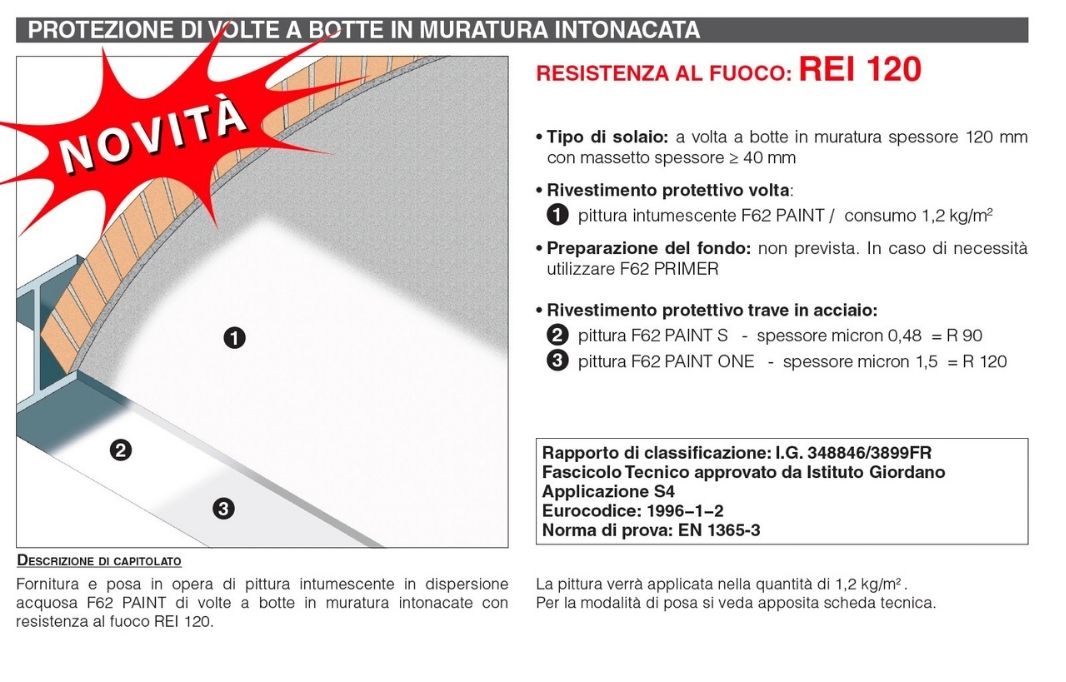 Download pdf specifications F62 Paint Protection of plastered mansory vaults 