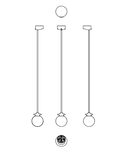 Download 2D dwg CAD model Balina M 150 pendant