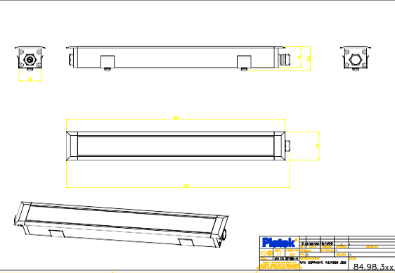 Download 2D dwg CAD model Mini corniche In-ground 1200