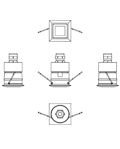 Download 2D dwg CAD model Nano square ceiling recessed 