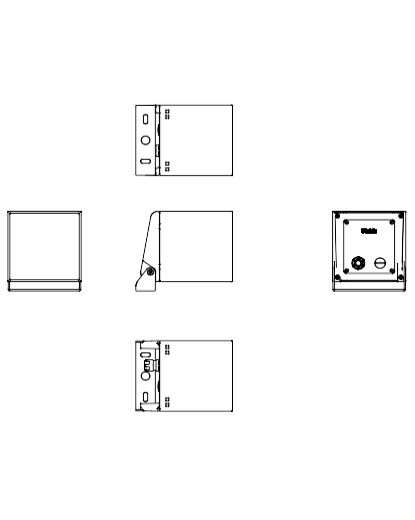 Download 2D dwg CAD model One Floodlight Platek 