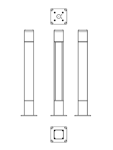 Download 2D dwg CAD model Tetra Parco 130 Bollard Platek