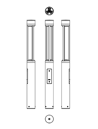 Download 2D dwg CAD model Tris 180 Bollard Platek