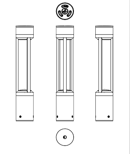 Download 2D dwg CAD model Tris 90 bollard Platek