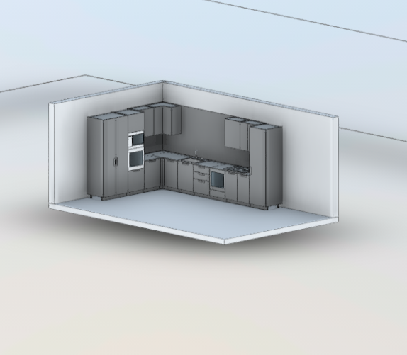 Download revit model Kitchen L+Island Aster Pure Glam