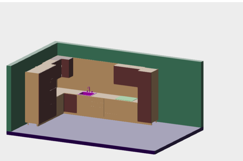 Download dwg CAD model L-Kitchen Aster Pure Glam