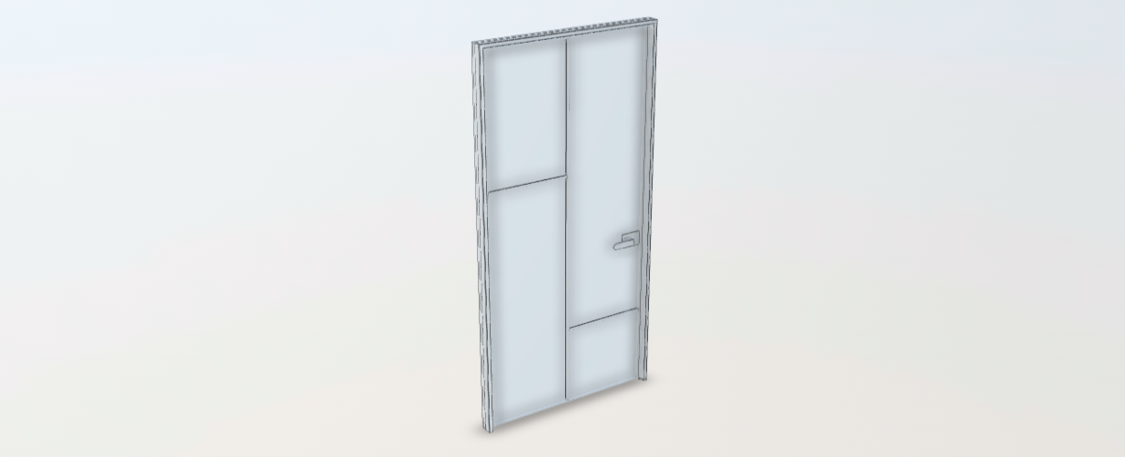 Download BIM model rfa Henry Glass Manhattan Up Grid 02