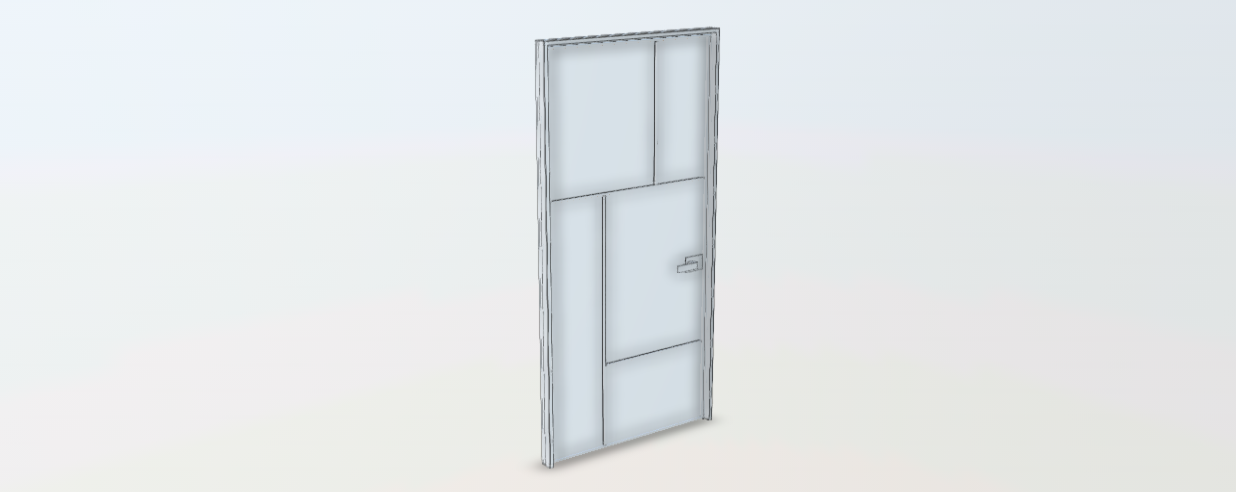 Download BIM model rfa Manhattan Up Grid 04 Henry Glass