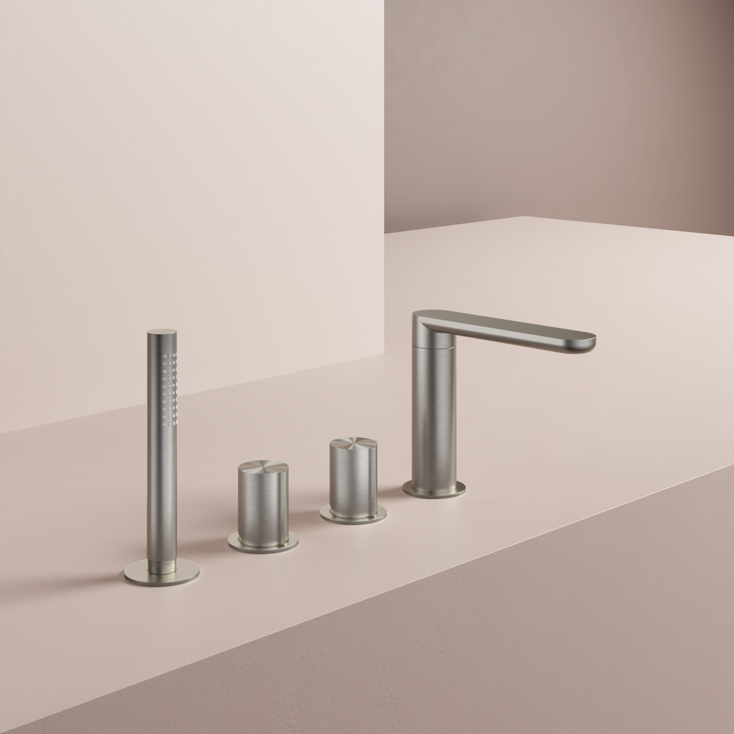 Download BIM Model rfa GT073 Bath-edge mixer tap with spout and shower head