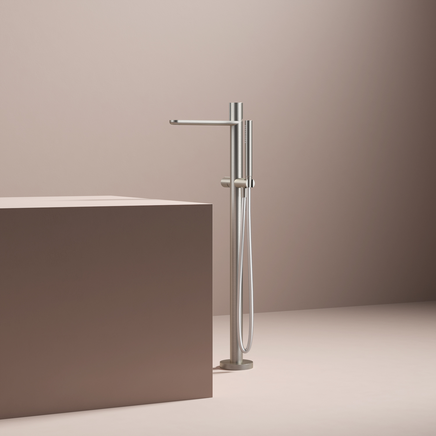 Download dwg CAD model GT187 Floor-mounted bath mixer with hand shower and hose 